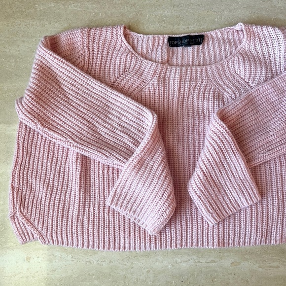 Topshop Pink Cropped Sweater - Picture 2 of 7
